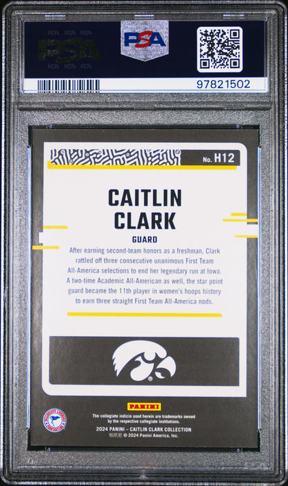 PSA 9 2024 Caitlin Clark Collection #H12 Highlight Blue SP #9/22 Rookie Card