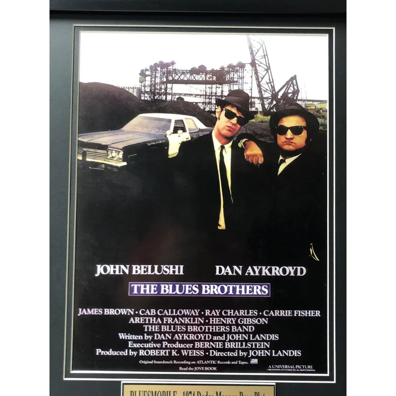 "Blues Brothers" Dan Aykroyd Movie Car License Plate Framed Collage Bros