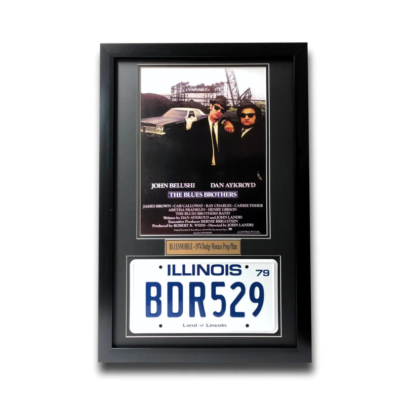 "Blues Brothers" Dan Aykroyd Movie Car License Plate Framed Collage Bros