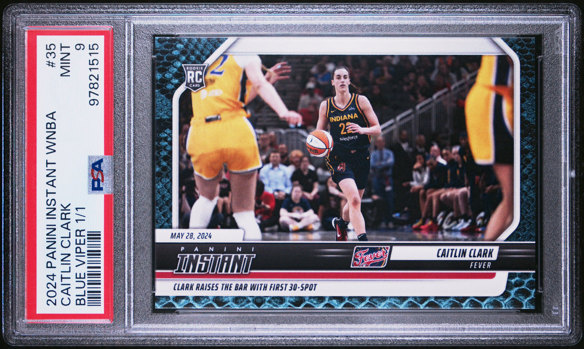 PSA 9 Caitlin Clark 2024 Panini Instant #35 Blue Viper 1 of 1 Rookie Card