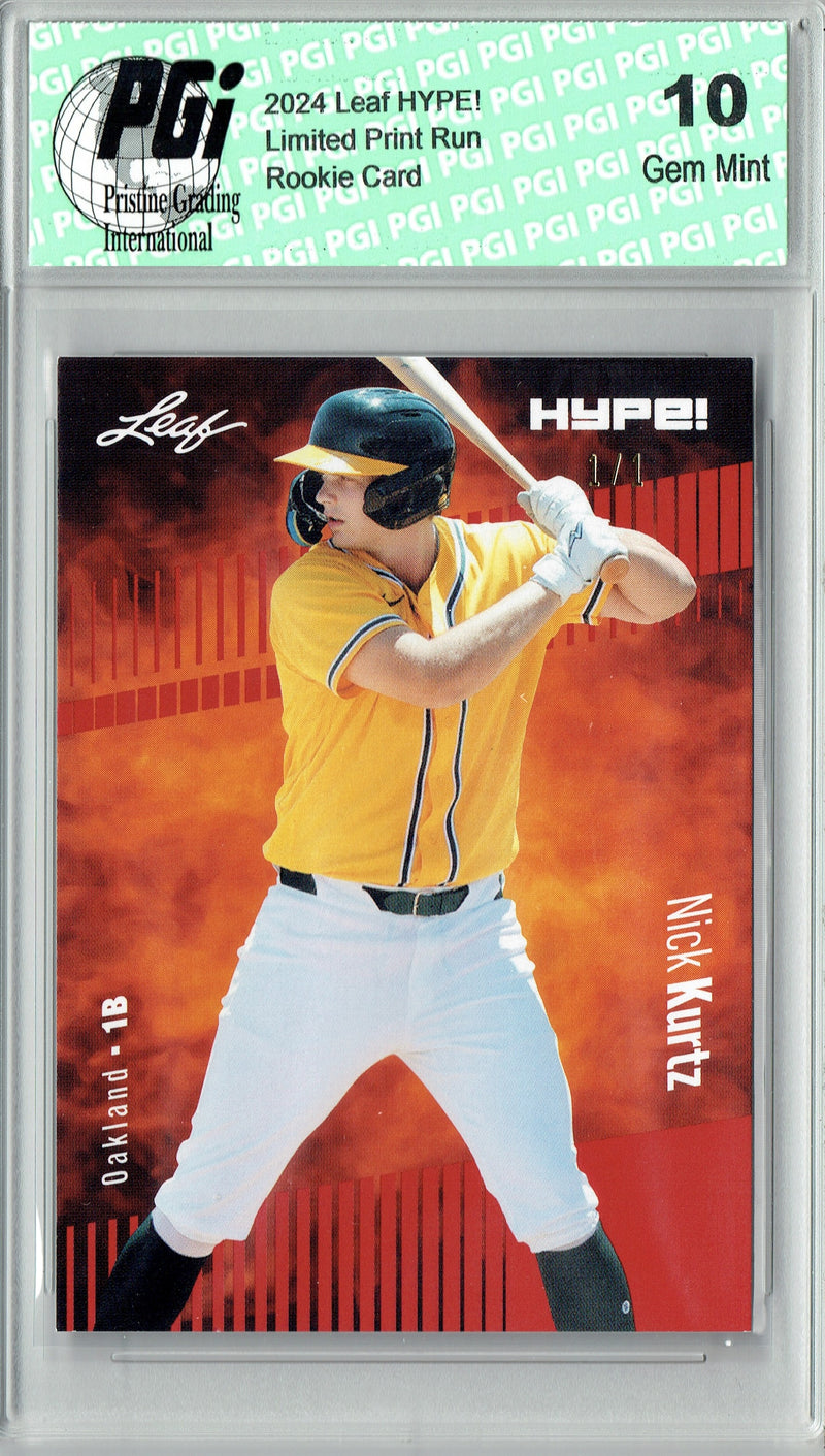 PGI 10 Nick Kurtz 2024 Leaf HYPE! #149 Red Blank Back 1 of 1 Rookie Card