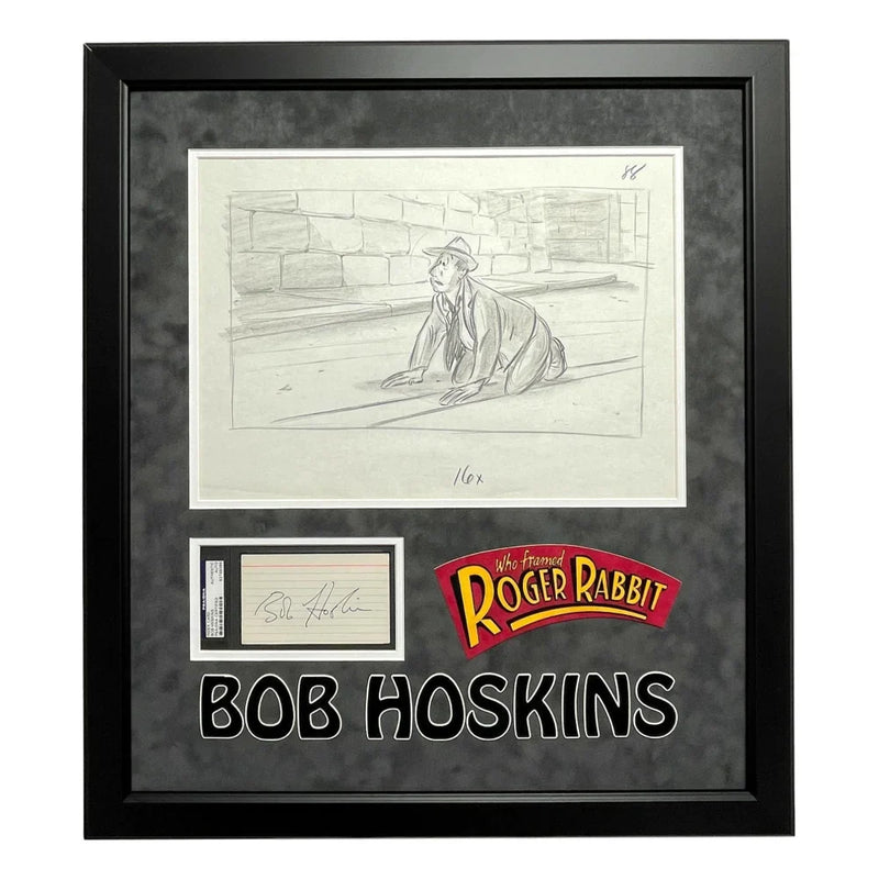 Bob Hoskins Signed who Framed Roger Rabbit Studio Used Storyboard Drawing Framed PSA/DNA COA