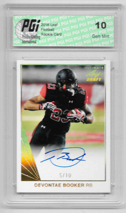 Devontae Booker 2016 Ultimate Leaf Draft Auto 10 Made Rookie Card PGI 10