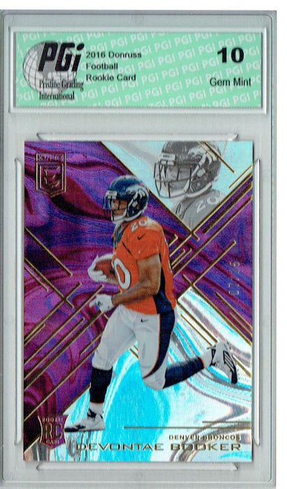 Devontae Booker 2016 Donruss Elite Purple Wave #191 25 Made Rookie Card PGI 10