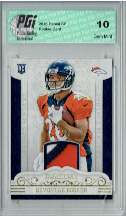 Devontae Booker 2016 Panini SP #10/25 3 Color Patch Rookie Card PGI 10