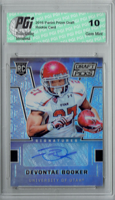 Devontae Booker 2016 Prizm Draft #122 Auto Rookie Card PGI 10