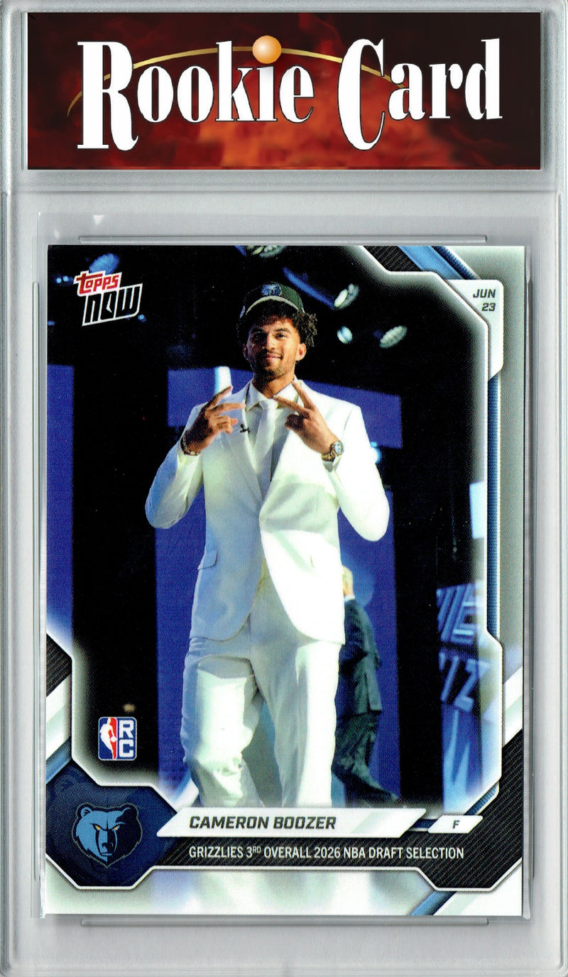Cameron Boozer Rookie Card 2026 Topps Now #CBOO NBA Draft Night, Certified Mint+ Condition, Memphis Grizzlies Basketball