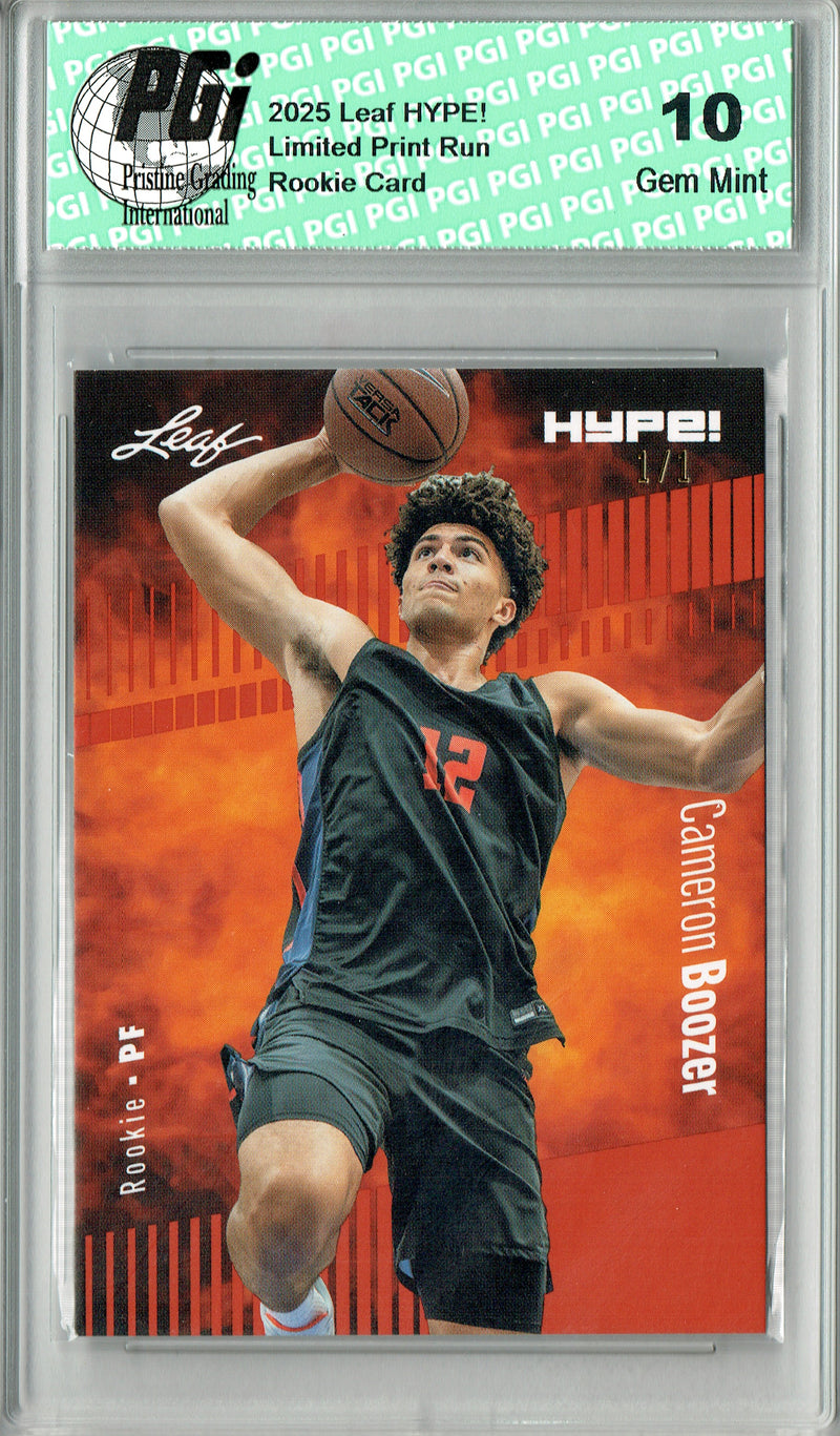 Cameron Boozer 2025 Leaf HYPE! #182 Masterpiece 1 of 1 Rookie Card PGI 10