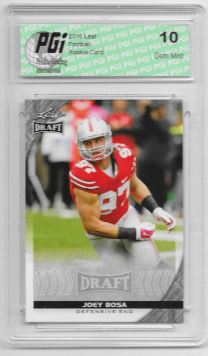 Joey Bosa 2016 Leaf Draft #41 Rookie Card PGI 10 Ohio State Buckeyes