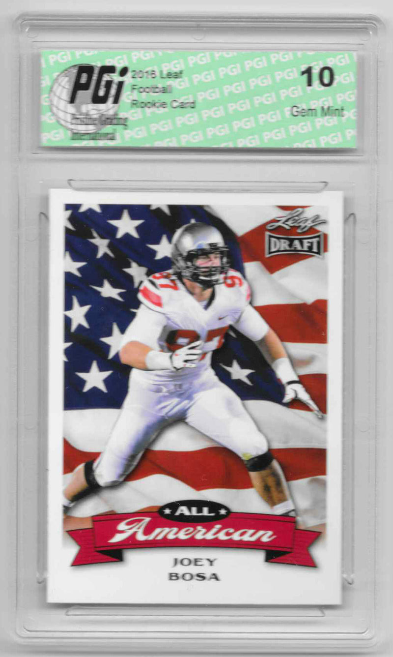 Joey Bosa Rookie Card Los Angeles PGI 10 Gem Mint Football Trading Card 2016 Leaf Draft #AA-08 All-American