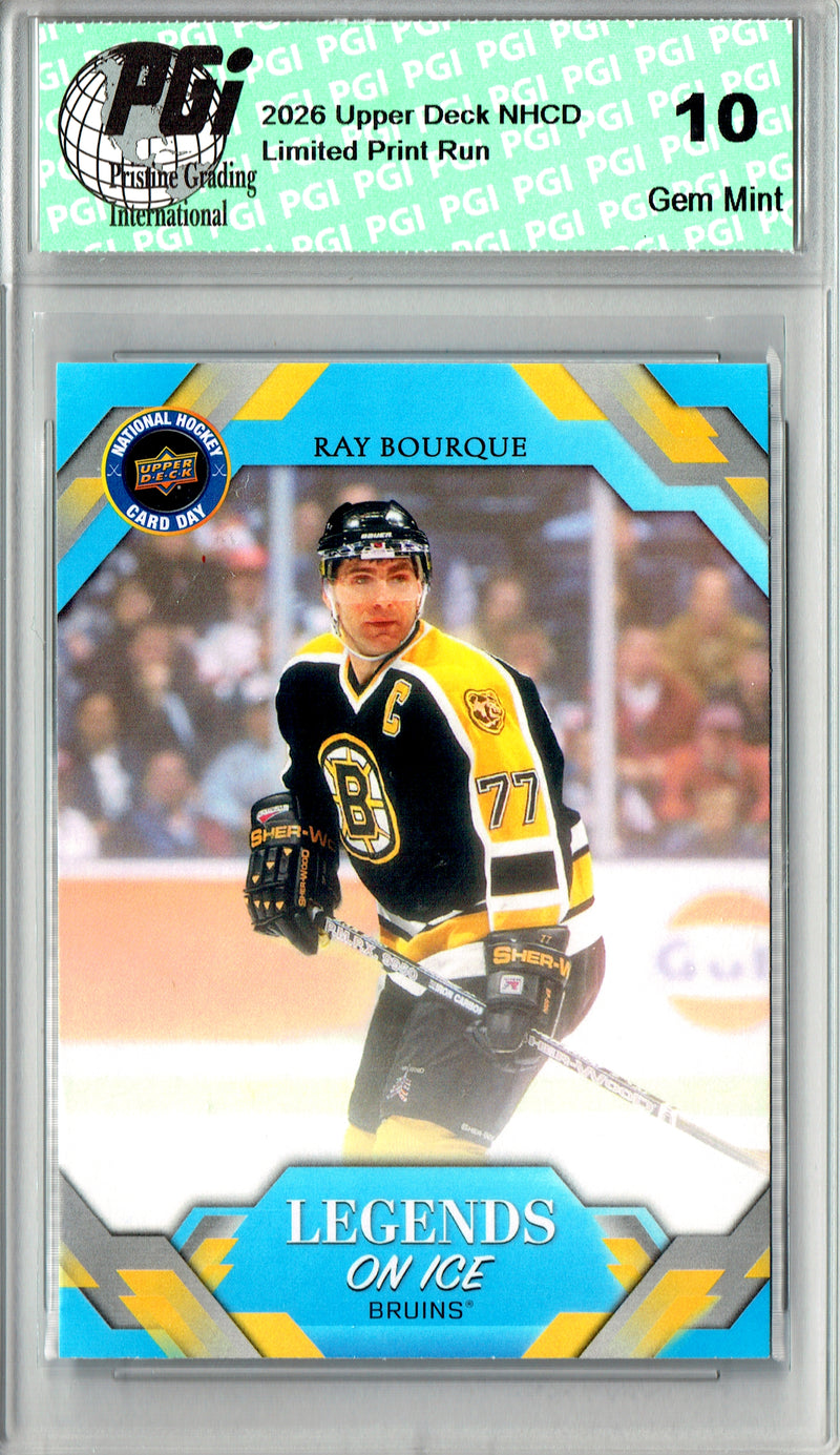 Ray Bourque Trading Card 2026 Upper Deck #NHCD-26 National Hockey Card Day, PGI 10, Boston Bruins Hockey