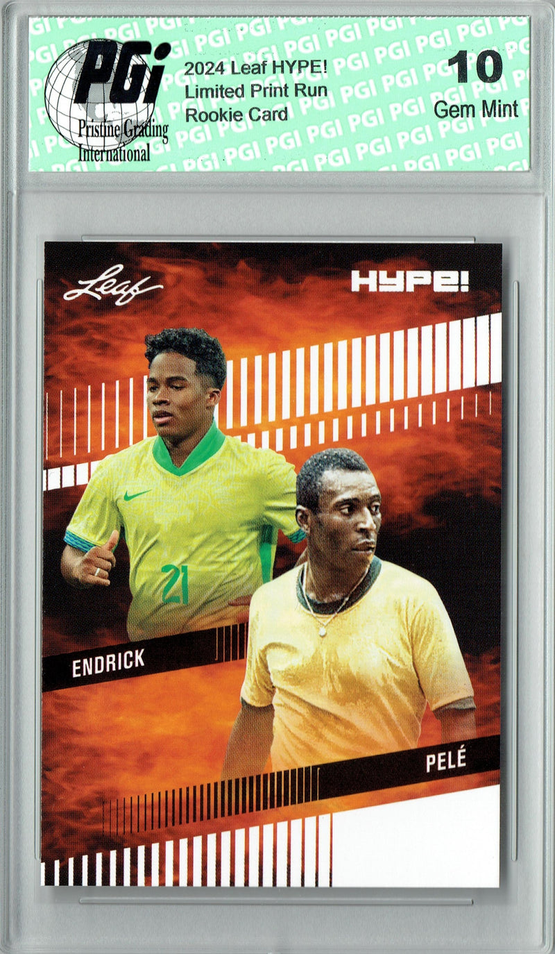Pele/Endrick 2024 Leaf HYPE! #174 Brazil Generations Rookie Card PGI 10