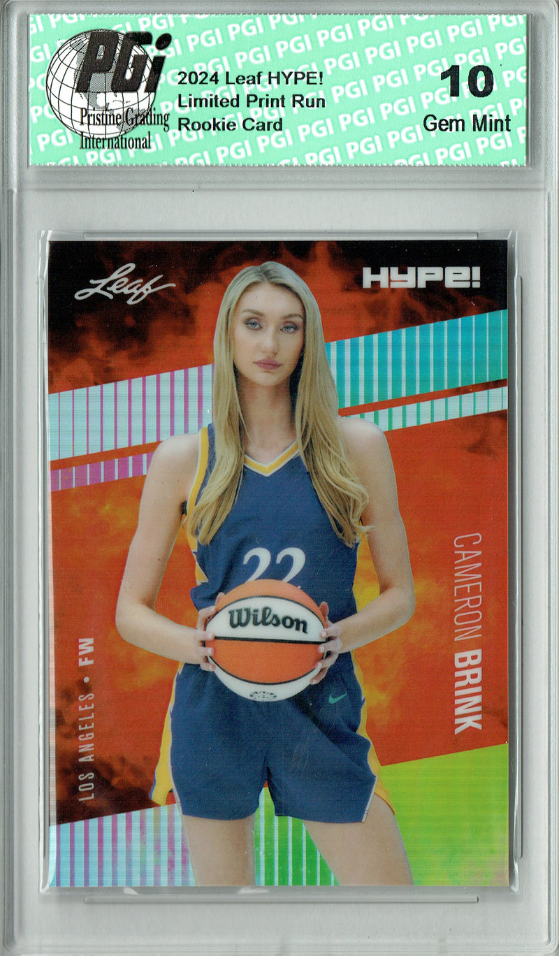 Cameron Brink Rookie Card 2024 Leaf HYPE! #HM-02 Metal 1/1 Neon, PGI 10, Los Angeles Sparks Basketball