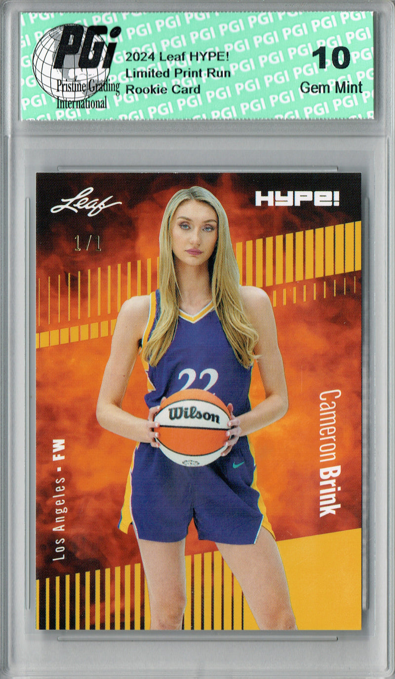 Cameron Brink 2024 Leaf HYPE! #159 Gold Blank Back 1/1 Rookie Card PGI 10