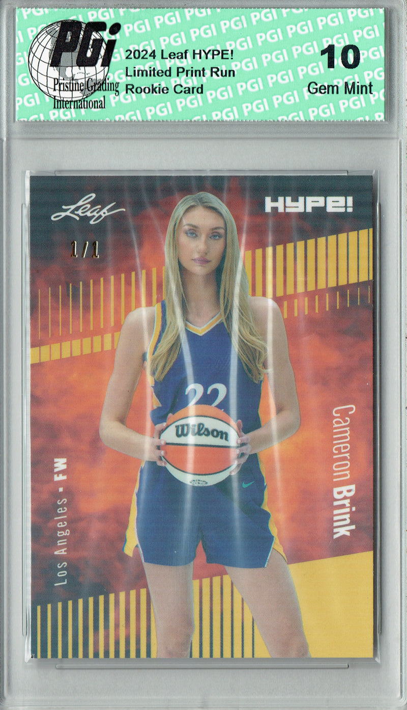 Cameron Brink 2024 Leaf HYPE! #159 Gold Shimmer 1/1 Rookie Card PGI 10