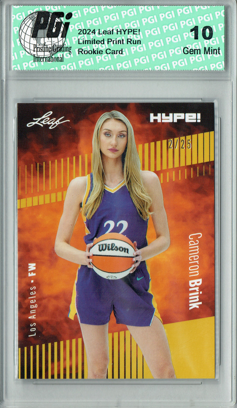 Cameron Brink 2024 Leaf HYPE! #159 Gold SP 25 Made Rookie Card PGI 10