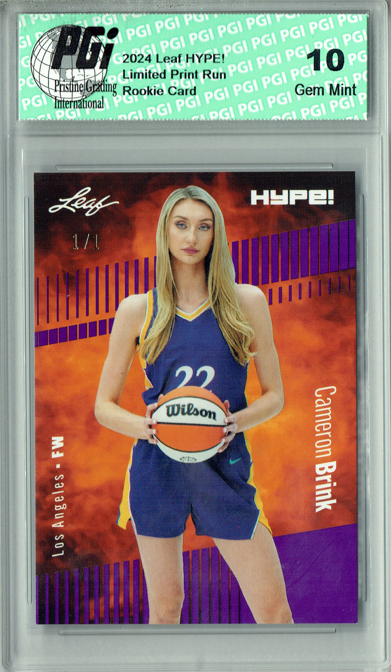 Cameron Brink 2024 Leaf HYPE! #159 Purple Blank Back 1/1 Rookie Card PGI 10