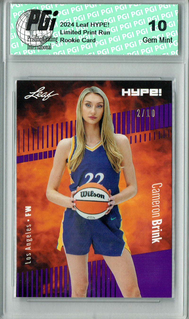 Cameron Brink 2024 Leaf HYPE! #159 Purple SP 10 Made Rookie Card PGI 10