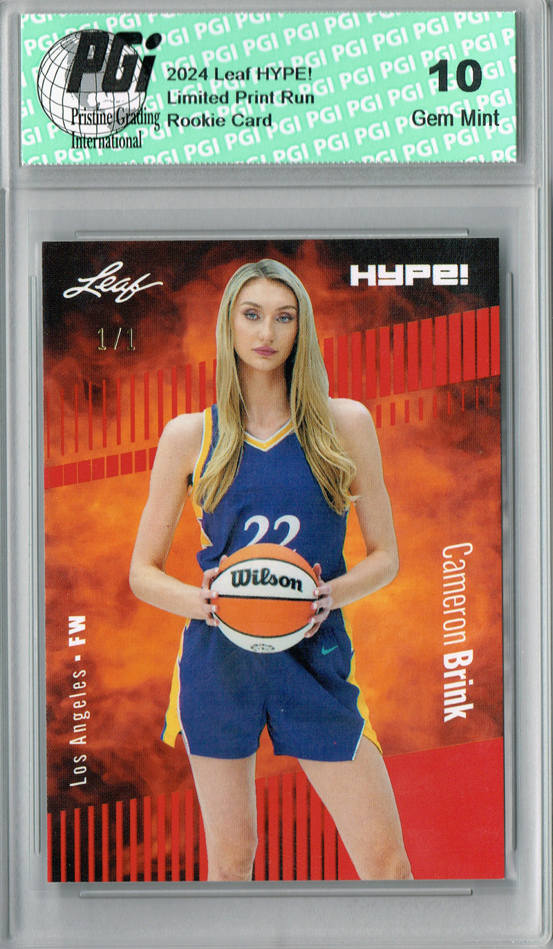 Cameron Brink 2024 Leaf HYPE! #159 Red Blank Back 1/1 Rookie Card PGI 10