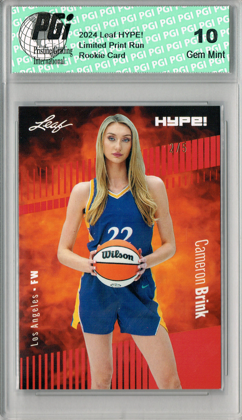 Cameron Brink 2024 Leaf HYPE! #159 Red SP 5 Made Rookie Card PGI 10