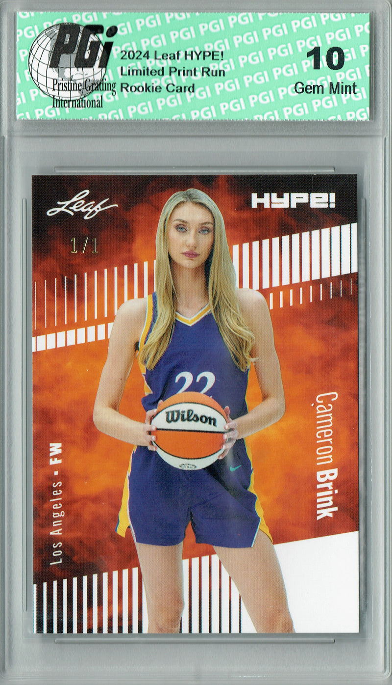 Cameron Brink 2024 Leaf HYPE! #159 White Blank Back 1/1 Rookie Card PGI 10
