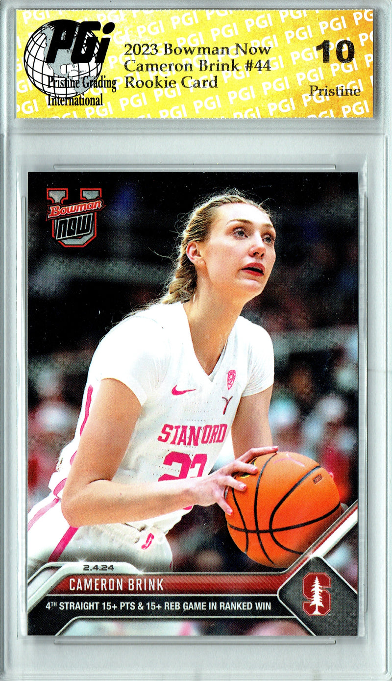 Cameron Brink 2024 Bowman University Now #44 PRISTINE Rookie Card PGI 10