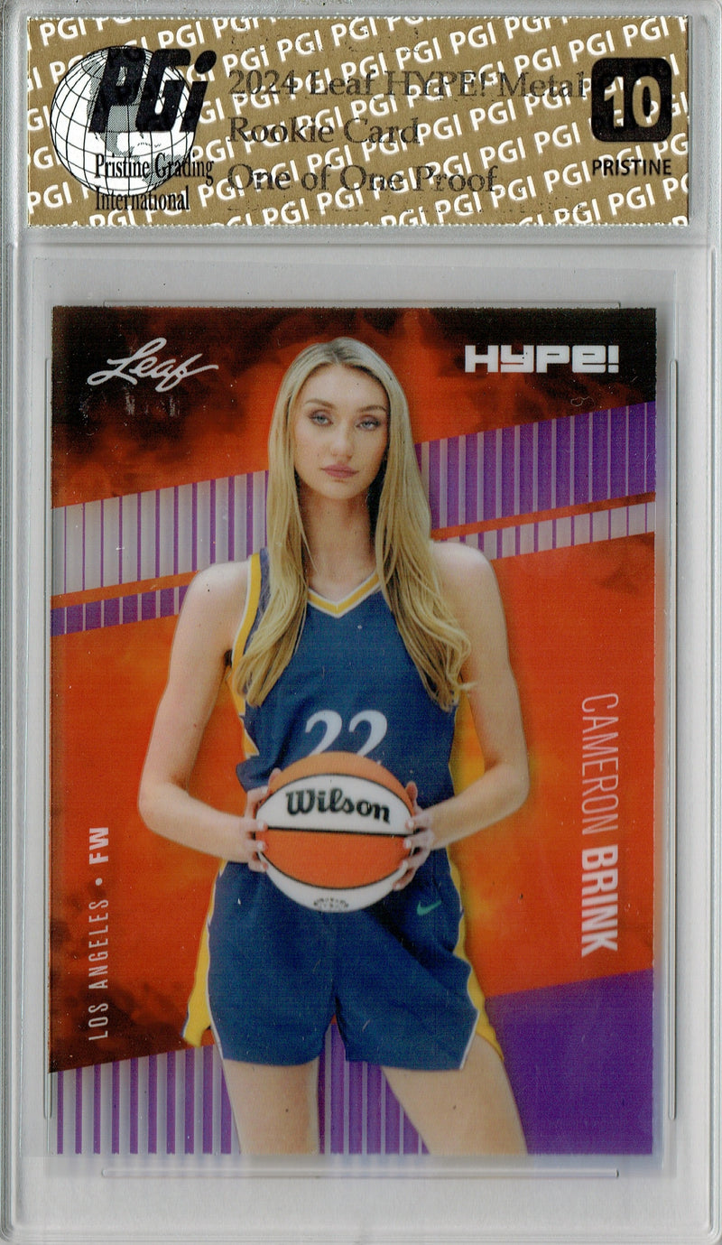 Cameron Brink 2024 Leaf HYPE! Metal #HM-02 Purple 1/1 Proof Rookie Card PGI 10