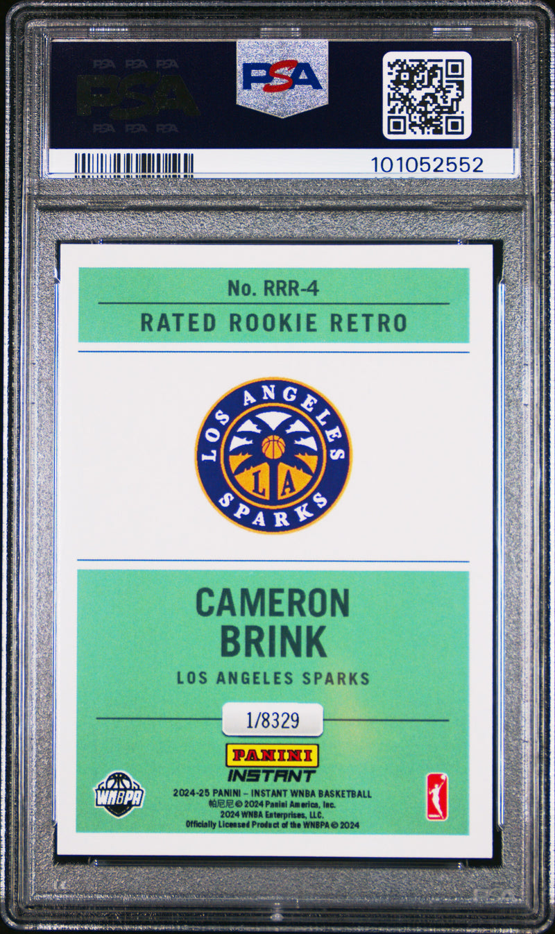 PSA 9 Cameron Brink 2024 Panini Instant #RRR4 Retro Rated Rookie Card Los Angeles Sparks