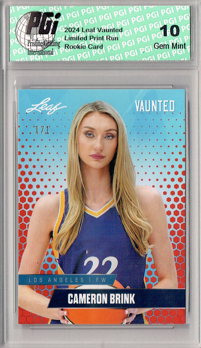 Cameron Brink 2024 Leaf Vaunted #V-01 Orange Blank Back 1/1 Rookie Card PGI 10