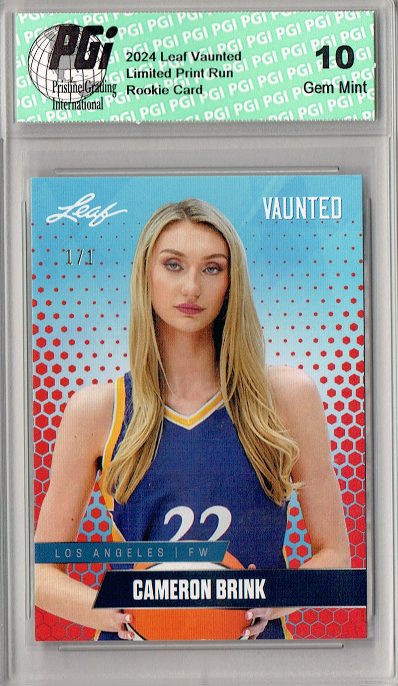 Cameron Brink 2024 Leaf Vaunted #V-01 Red Blank Back 1/1 Rookie Card PGI 10