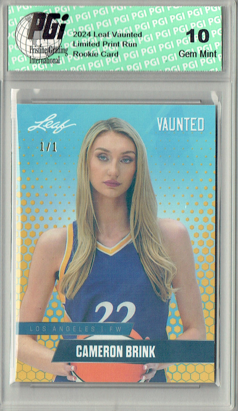 Cameron Brink 2024 Leaf Vaunted #V-01 Gold Shimmer 1/1 Rookie Card PGI 10