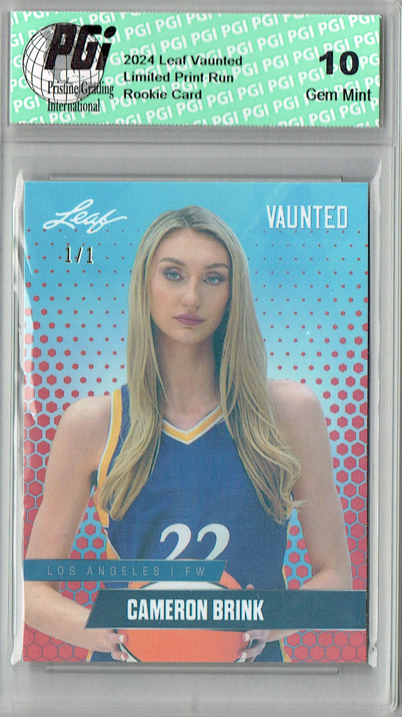 Cameron Brink 2024 Leaf Vaunted #V-01 Orange Shimmer 1/1 Rookie Card PGI 10