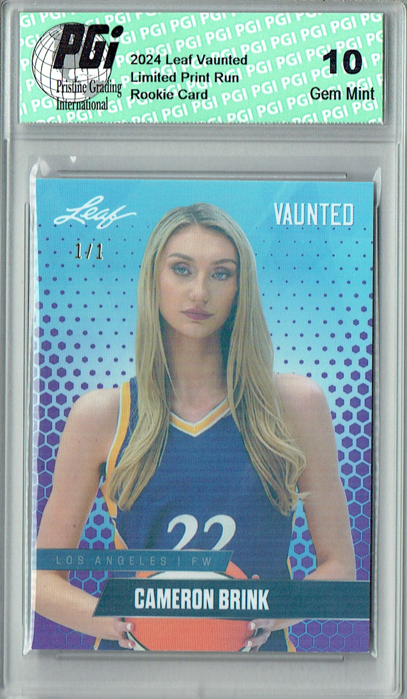 Cameron Brink 2024 Leaf Vaunted #V-01 Purple Shimmer 1/1 Rookie Card PGI 10