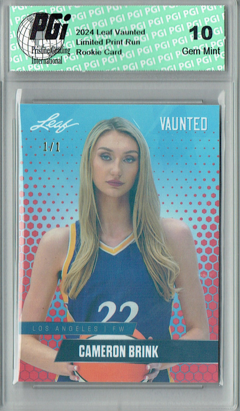 Cameron Brink 2024 Leaf Vaunted #V-01 Red Shimmer 1/1 Rookie Card PGI 10