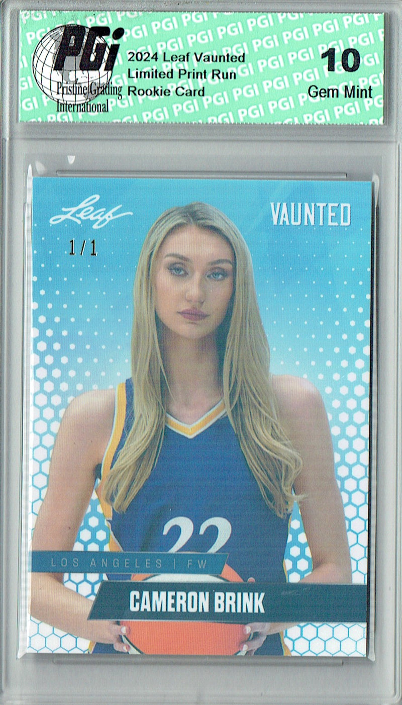 Cameron Brink 2024 Leaf Vaunted #V-01 White Shimmer 1/1 Rookie Card PGI 10