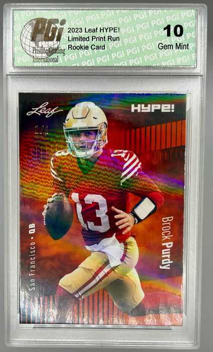 Brock Prdy 2023 Leaf HYPE! #105 Orange Shimmer #1/1 Rare Trading Card PGI 10