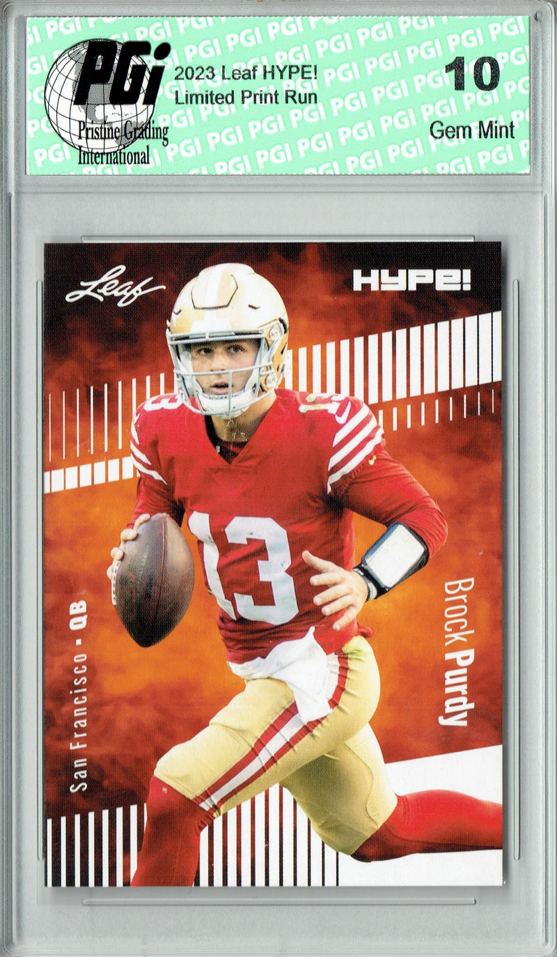 Brock Prdy Trading Card San Francisco PGI 10 Football Card 2023 Leaf HYPE! #105 Only 5000 Made!