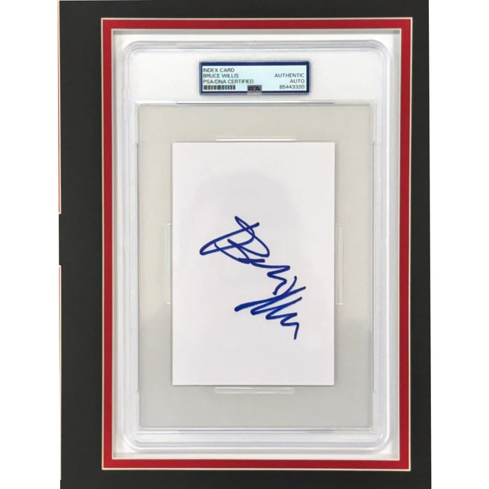 Bruce Willis Autographed Die Hard Encapsulated Signed Cut Framed PSA/DNA Photo