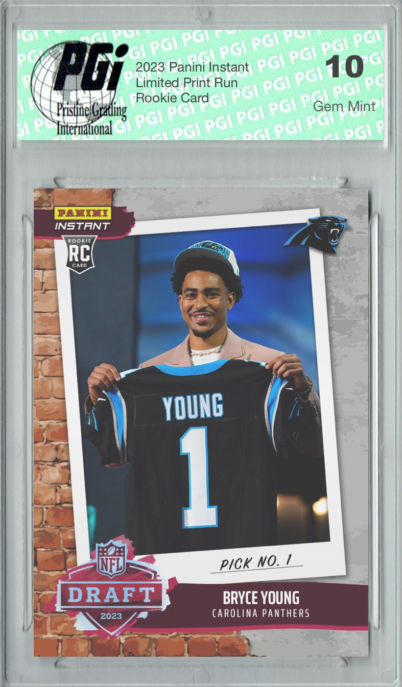 Bryce Young 2023 Panini Instant #DN1 NFL Draft Night Rookie Card PGI 10