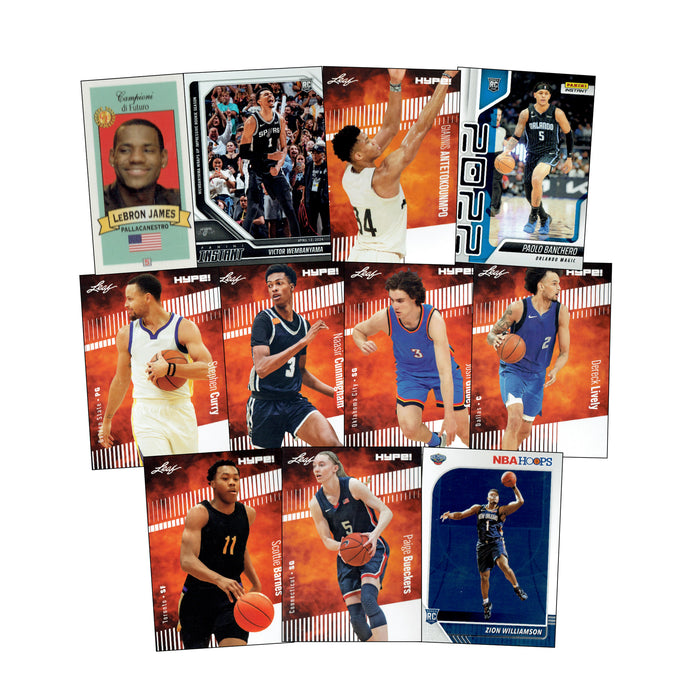 NBA Basketball Superpack - LeBron James, Victor Wembanyama, Paolo Banchero, Steph Curry & More | 11 cards + bonus