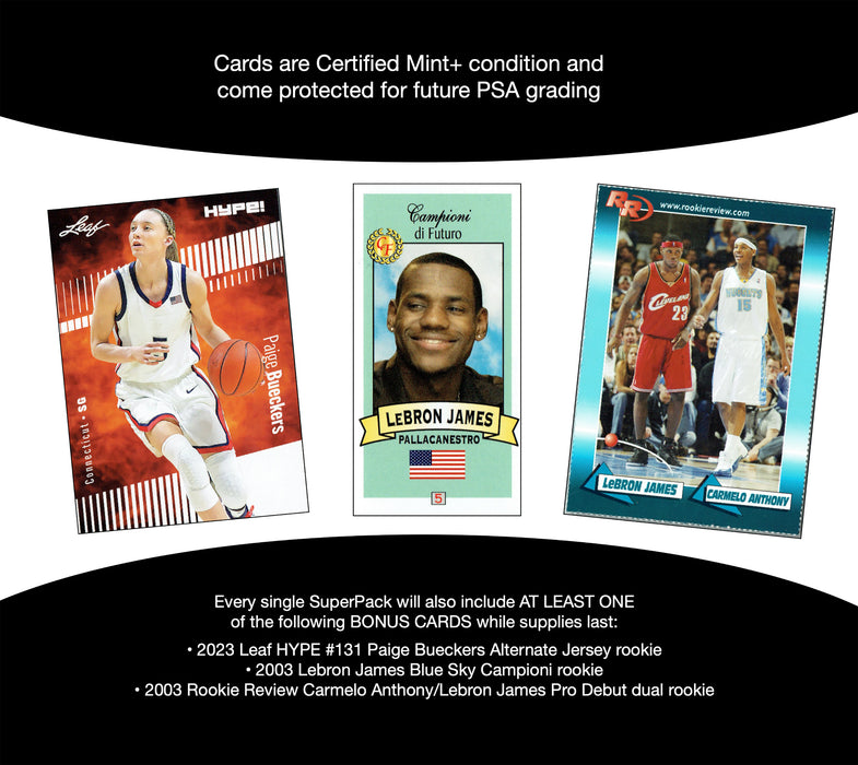 NBA Basketball Superpack - LeBron James, Victor Wembanyama, Paolo Banchero, Steph Curry & More | 11 cards + bonus