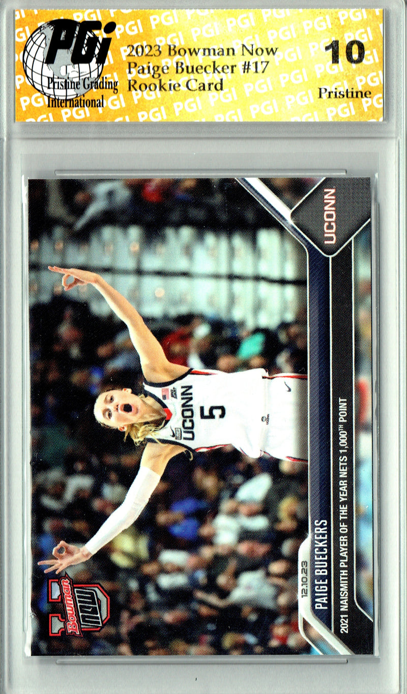 Paige Bueckers 2023 Bowman University Now #17 PRISTINE Rookie Card PGI 10