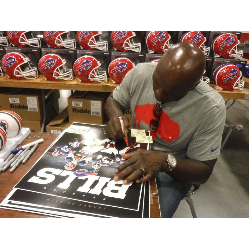 Buffalo Bills Hall of Famers (4) Signed 16x20 Framed #D/25 COA JSA Autograph