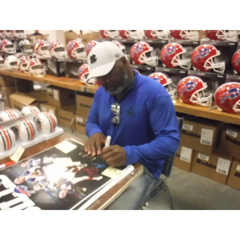 Buffalo Bills Hall of Famers (4) Signed 16x20 Framed #D/25 COA JSA Autograph