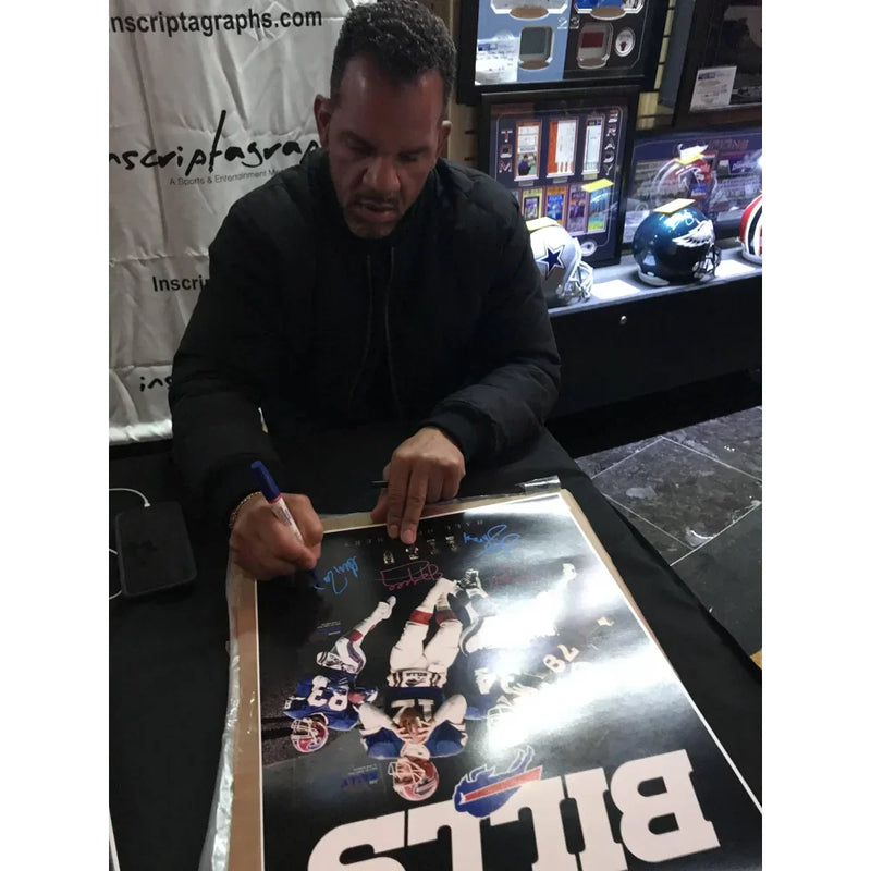 Buffalo Bills Hall of Famers (4) Signed 16x20 Framed #D/25 COA JSA Autograph