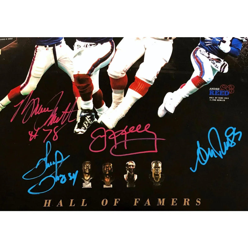 Buffalo Bills Hall of Famers (4) Signed 16x20 Framed #D/25 COA JSA Autograph