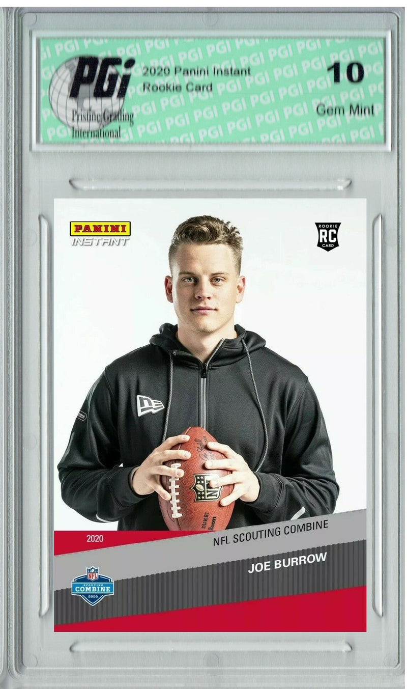 Joe Burrow 2020 Panini Instant #1 1st Pro Card, 1/2017 Made Rookie Card PGI 10