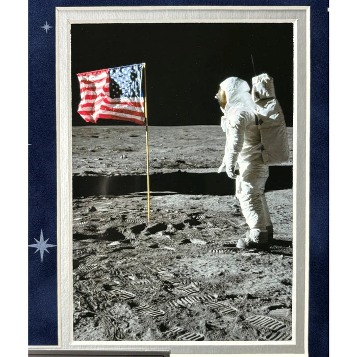 Buzz Aldrin Autographed Apollo 11 Moon Landing Framed JSA NASA Signed Photo Cut