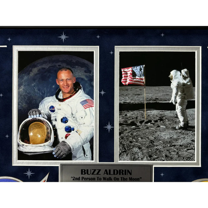 Buzz Aldrin Autographed Apollo 11 Moon Landing Framed JSA NASA Signed Photo Cut