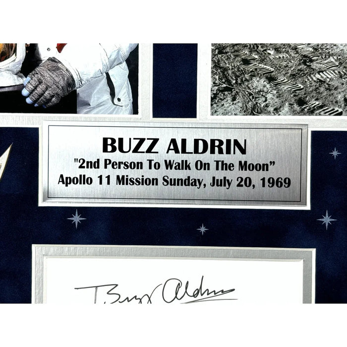 Buzz Aldrin Autographed Apollo 11 Moon Landing Framed JSA NASA Signed Photo Cut